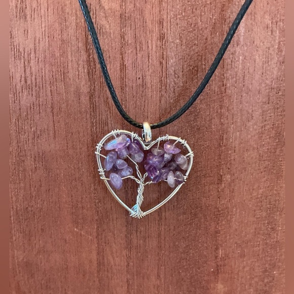 Several colors available!Natural Stone Tree of Life necklace 22” - Picture 3 of 11